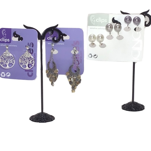 (5) Claire’s Stud & Dangle Clip-On Earrings- L17 - Picture 2 of 8